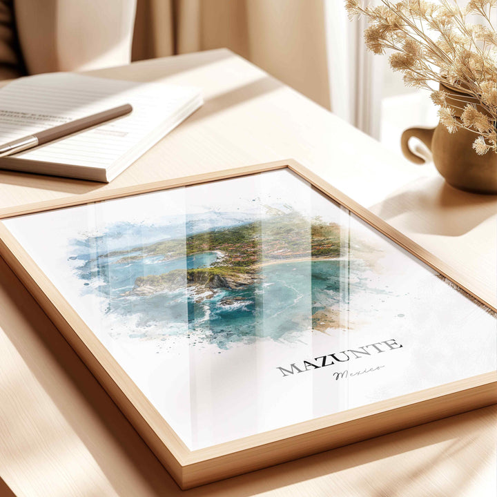Mazunte, Mexico – Watercolor Art Print Mermejita