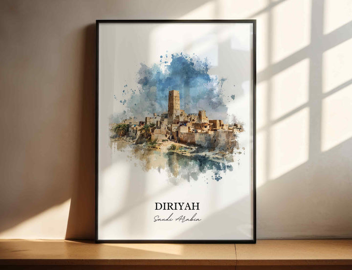 Diriyah, Saudi Arabia – Watercolor Art Print