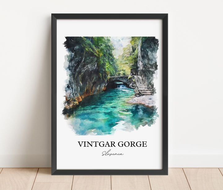 Vintgar Gorge, Slovenia – Watercolor Art Print