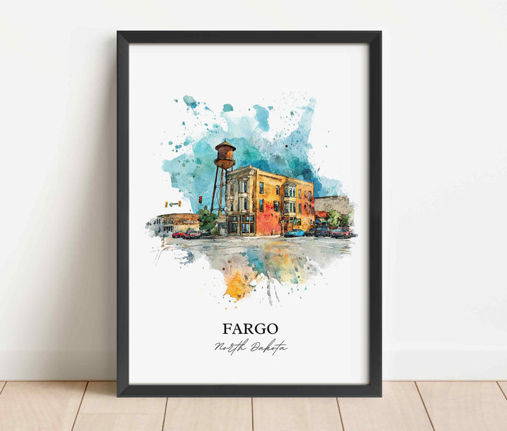 Fargo, North Dakota – Watercolor Art Print