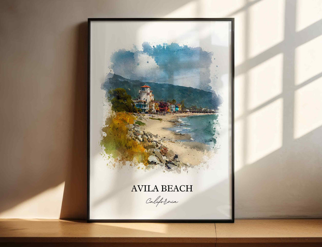 Avila Beach, CA – Watercolor Art Print