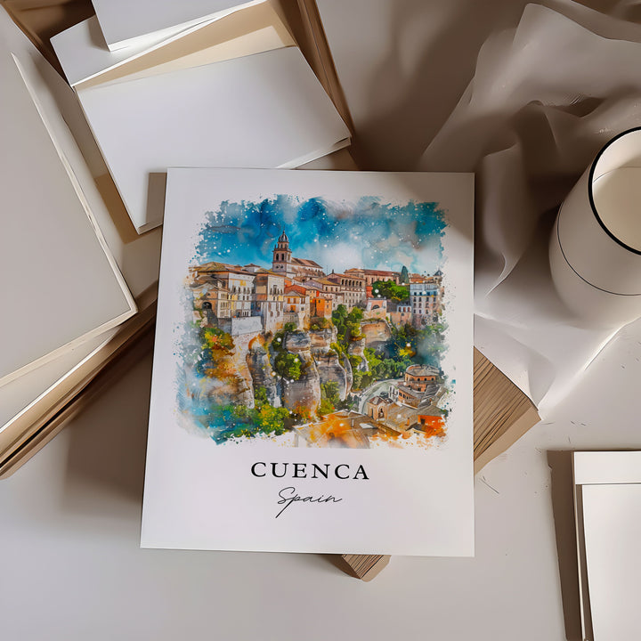 Cuenca Spain Art Print, Cuenca Print, Spain Wall Art, Cuenca Espana Gift, Travel Print, Travel Poster, Travel Gift, Housewarming Gift