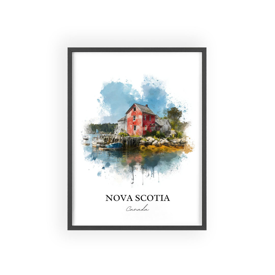 Nova Scotia Wall Art, Nova Scotia Print, Nova Scotia Watercolor Art, Canada Gift, Canada Travel Print, Travel Poster, Housewarming Gift
