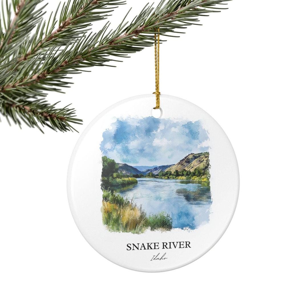 Snake River Ornament: Unique Snake River Idaho Souvenir, Snake River Xmas Decor, and Authentic Snake River Gift