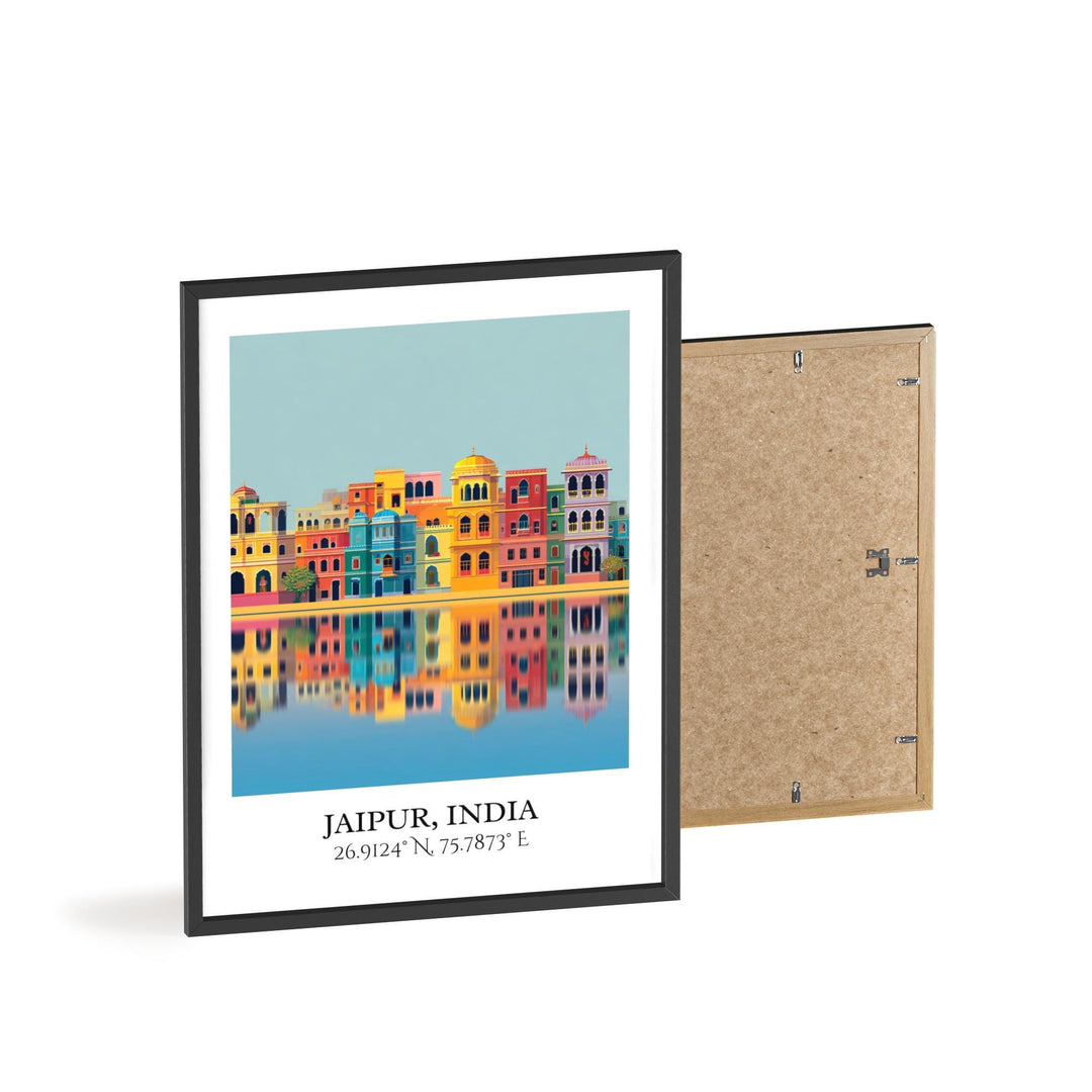 Jaipur India Art, Jaipur Retro Travel Art, Jaipur Home Decor, Jaipur Gift, India Travel Art, Travel Prints, Housewarming Gift