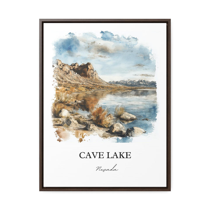 Cave Lake NV Wall Art, Nevada Print, Cave Lake Watercolor Art, Cave Lake Gift, Travel Print, Travel Poster, Housewarming Gift