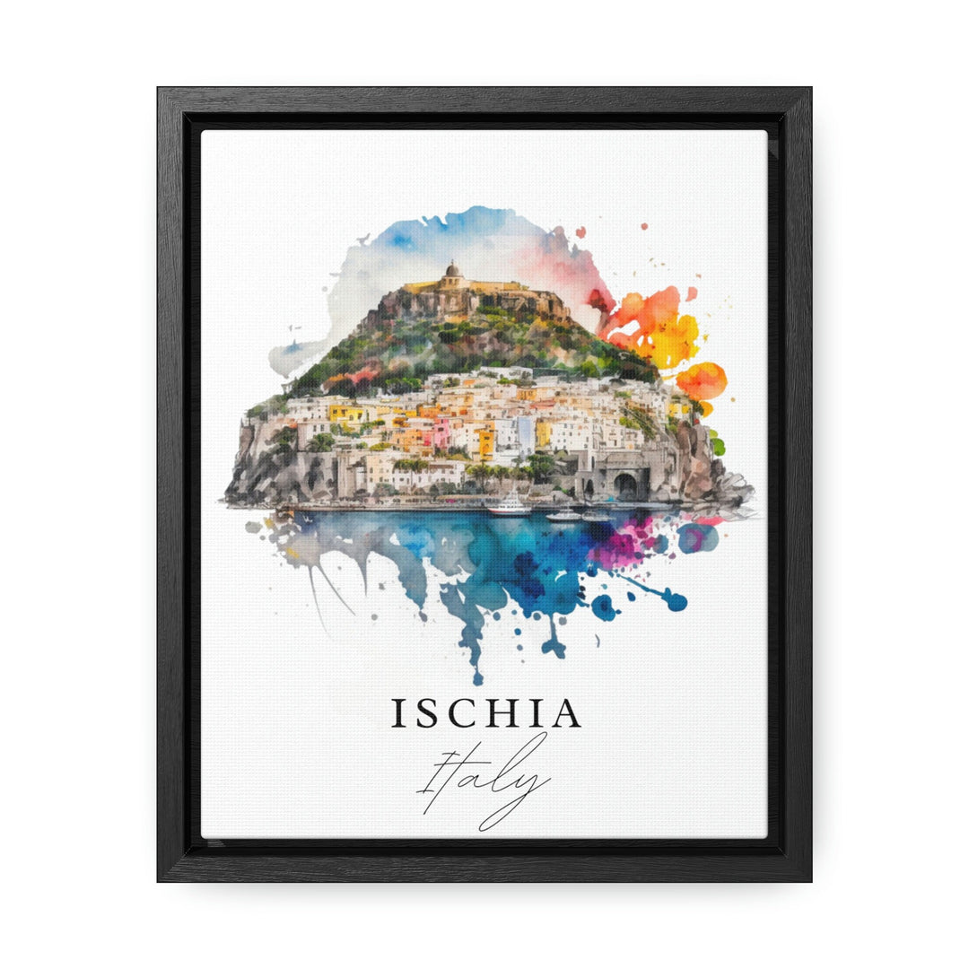 Ischia traditional travel art - Italy, Ischia poster, Wedding gift, Birthday present, Custom Text, Personalised Gift