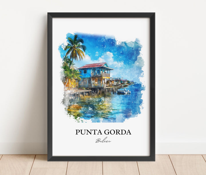 Punta Gorda, Belize – Watercolor Art Print