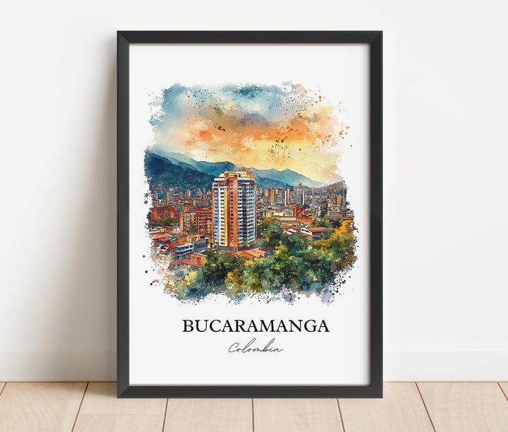 Bucaramanga Wall Art, Santander Department Print, Colombia Watercolor Art, Bucaramanga Gift, Travel Print, Travel Poster, Housewarming Gift
