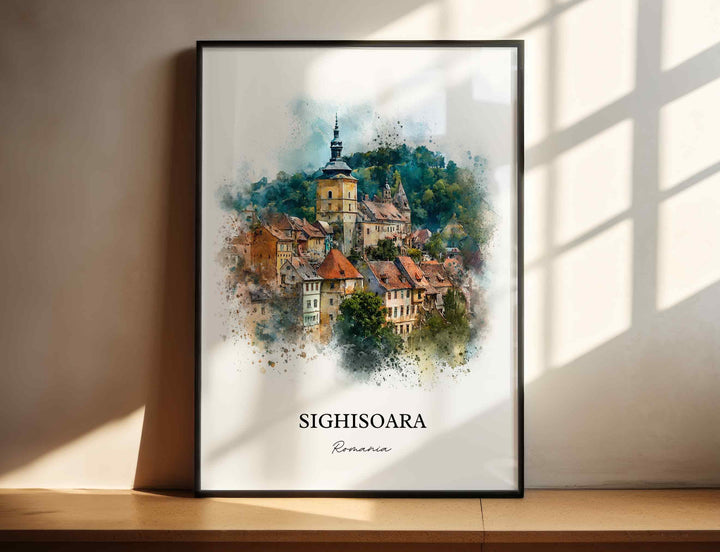 Sighisoara, Romania – Watercolor Art Print