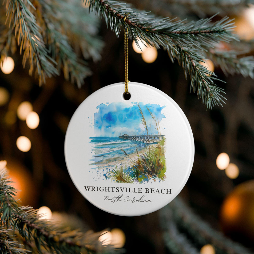 Wrightsville Beach NC Ornament: Unique Wrightsville Beach Souvenir, Wrightsville Beach Xmas Decor, and Authentic North Carolina Gift