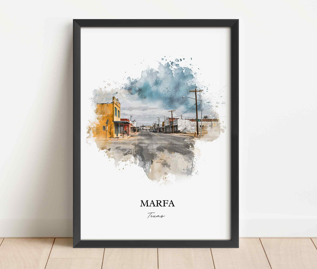 Marfa, Texas – Watercolor Art Print