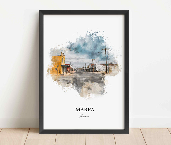 Marfa, Texas – Watercolor Art Print