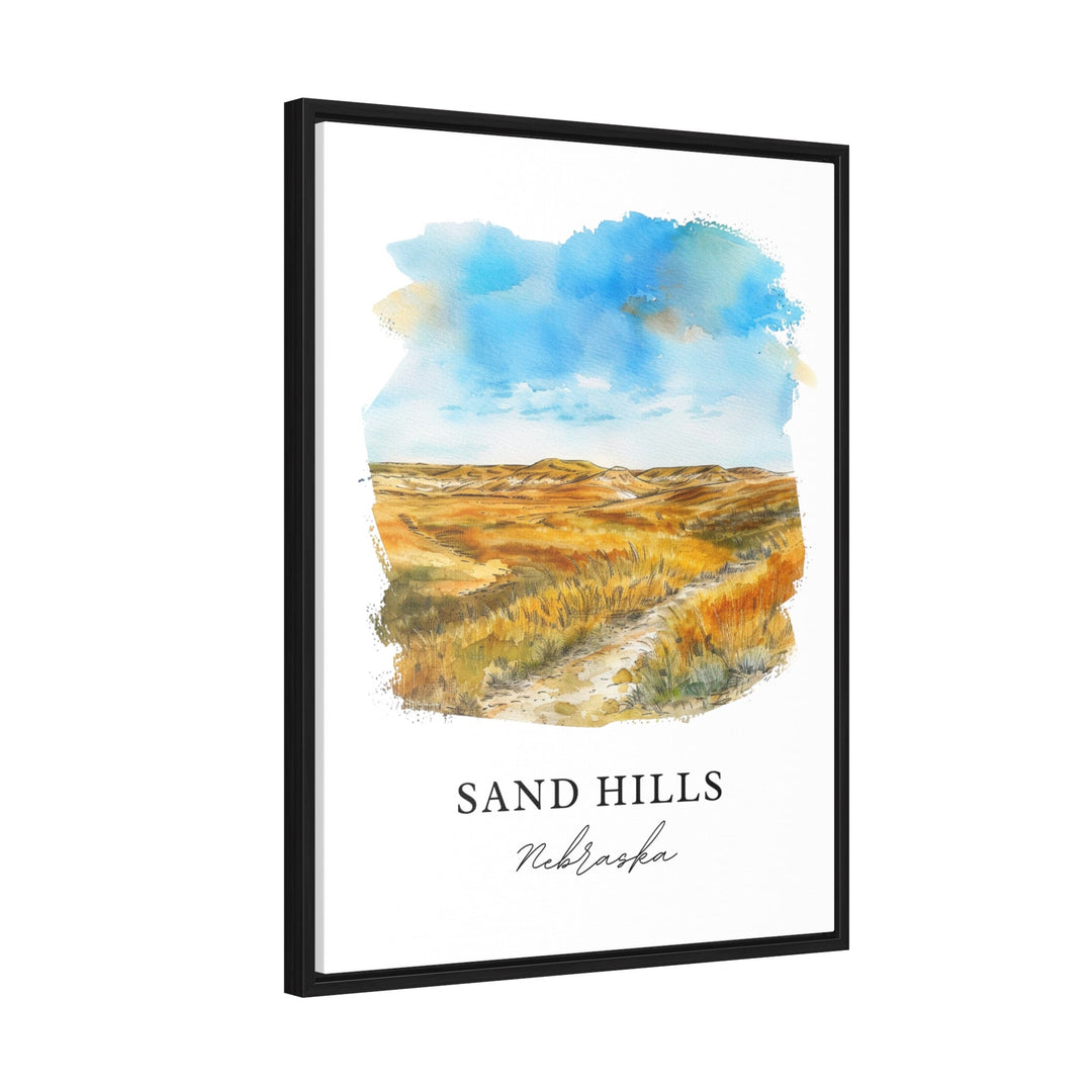 Sand Hills NE Wall Art, Sand Hills Print, Sand Hills Nebraska Watercolor, Nebraska Art Gift,