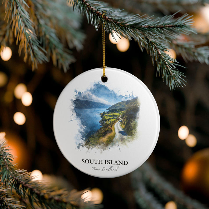 South Island NZ Ornament: Unique South Island Souvenir, New Zealand Xmas Decor, and Authentic New Zealand Gift