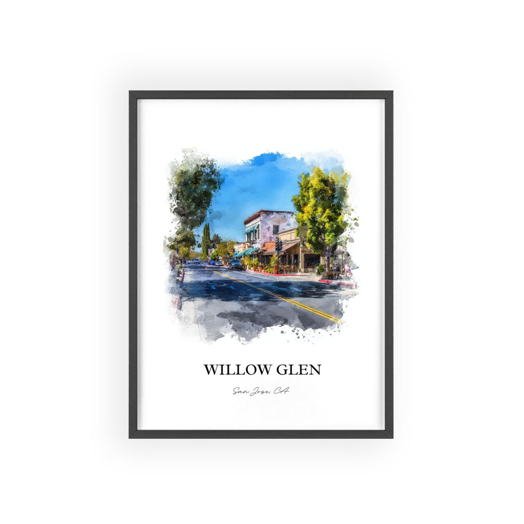 Willow Glen, California – Watercolor Art Print