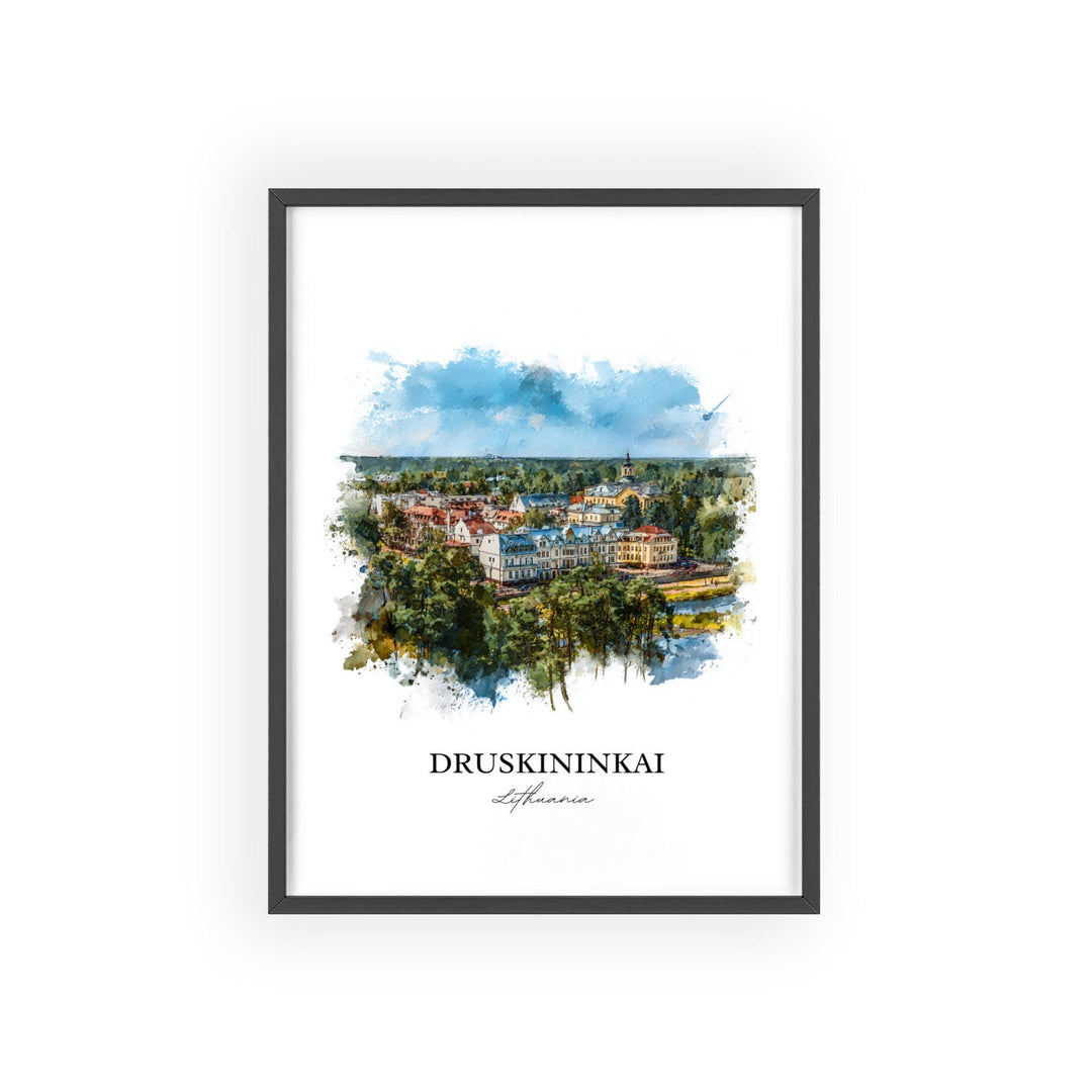 Druskininkai, Lithuania – Watercolor Art Print