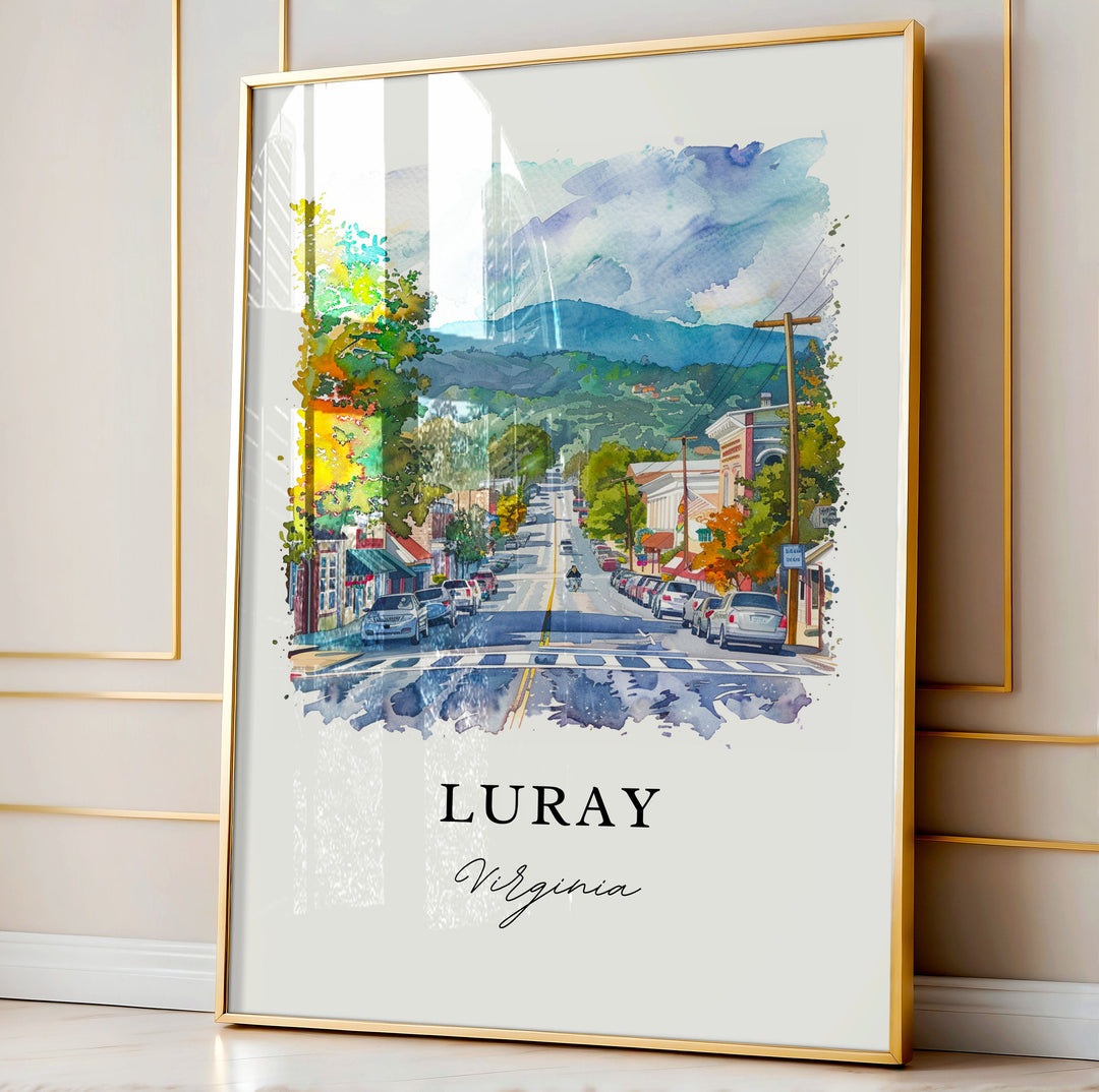 Luray Virginia Wall Art, Luray Print, Luray VA Watercolor, Shenandoah Valley Gift,