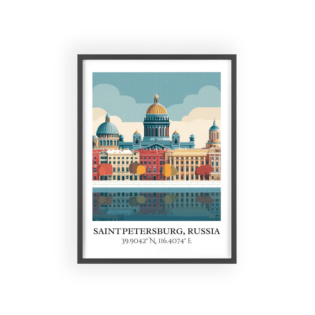 St Petersburg Russia Art, St Petersburg Retro Travel Art, Saint Petersburg Decor, Russia Gift, Russia Art, Travel Prints, Housewarming Gift