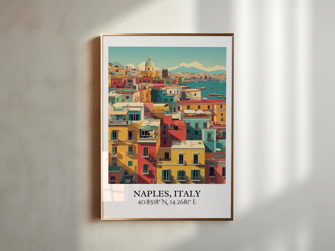 Naples Italy Art, Naples Italy Retro Travel Art, Naples Italy Home Decor, Naples IT Gift, Italy Art, Travel Prints, Housewarming Gift