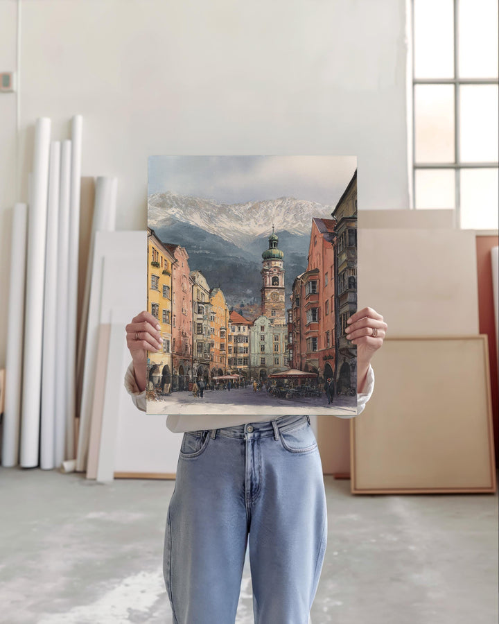 Innsbruck Austria Watercolor Art Innsbruck Travel Print Innsbruck Artwork Innsbruck Austria Decor Austria Wall Art