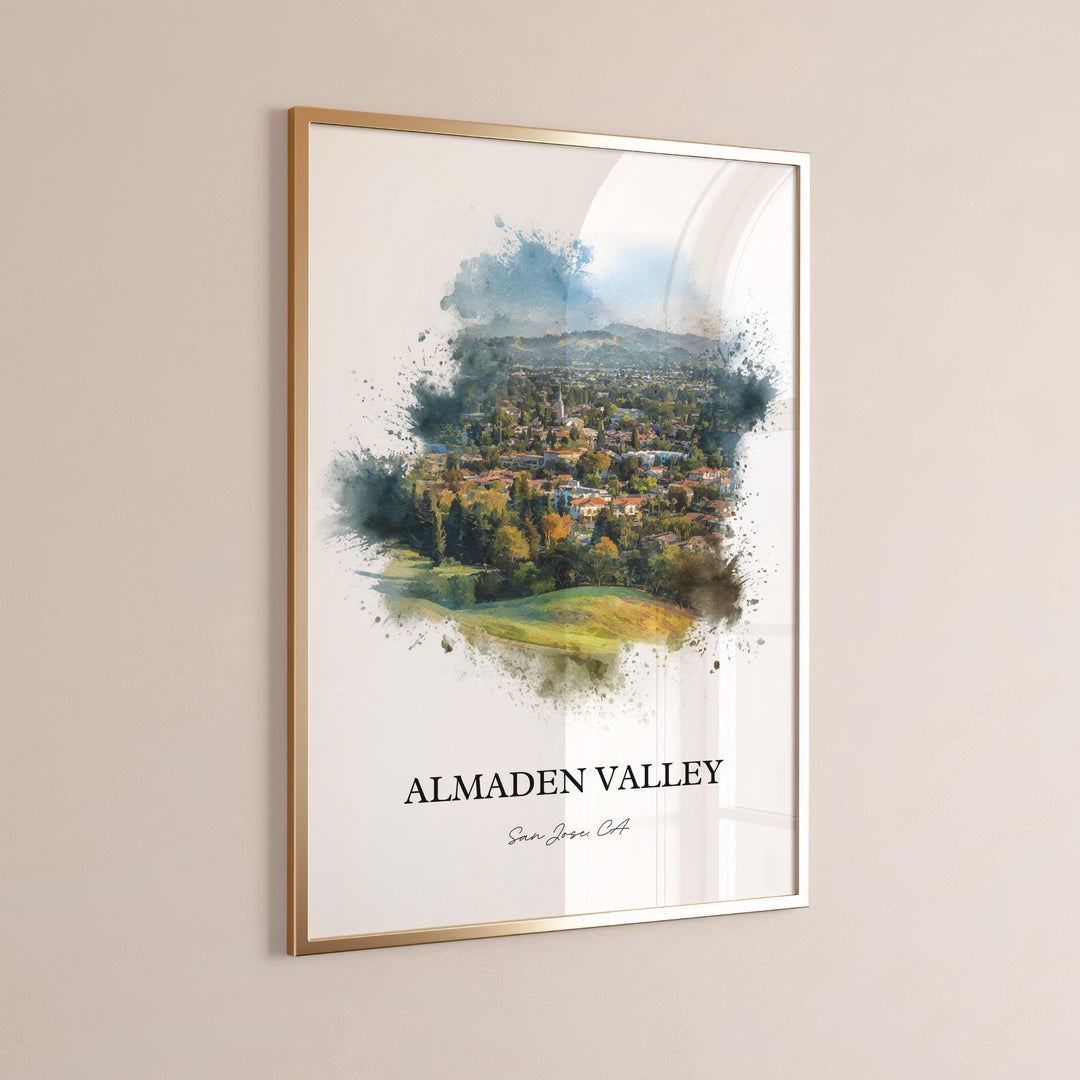 Almaden Valley, CA – Watercolor Art Print