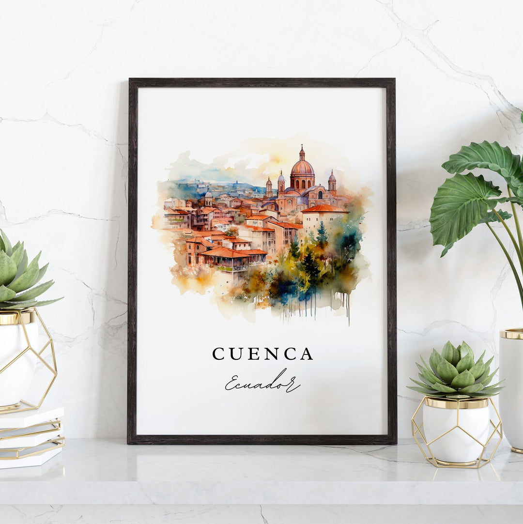 Cuenca Ecuador art - Ecuador, Cuenca poster print, Cuenca Ecuador Wedding gift, Birthday present, Custom Text, Perfect Gift