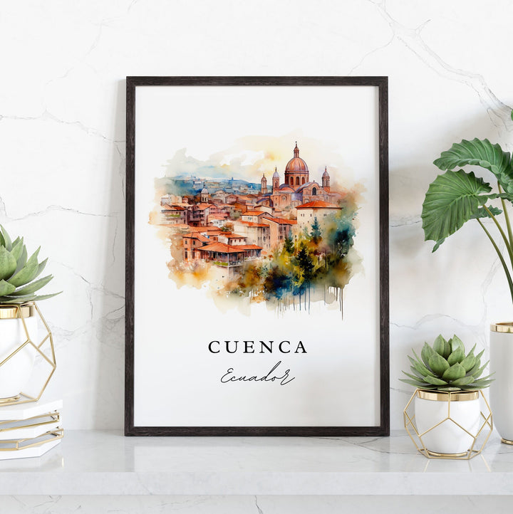 Cuenca Ecuador art - Ecuador, Cuenca poster print, Cuenca Ecuador Wedding gift, Birthday present, Custom Text, Perfect Gift