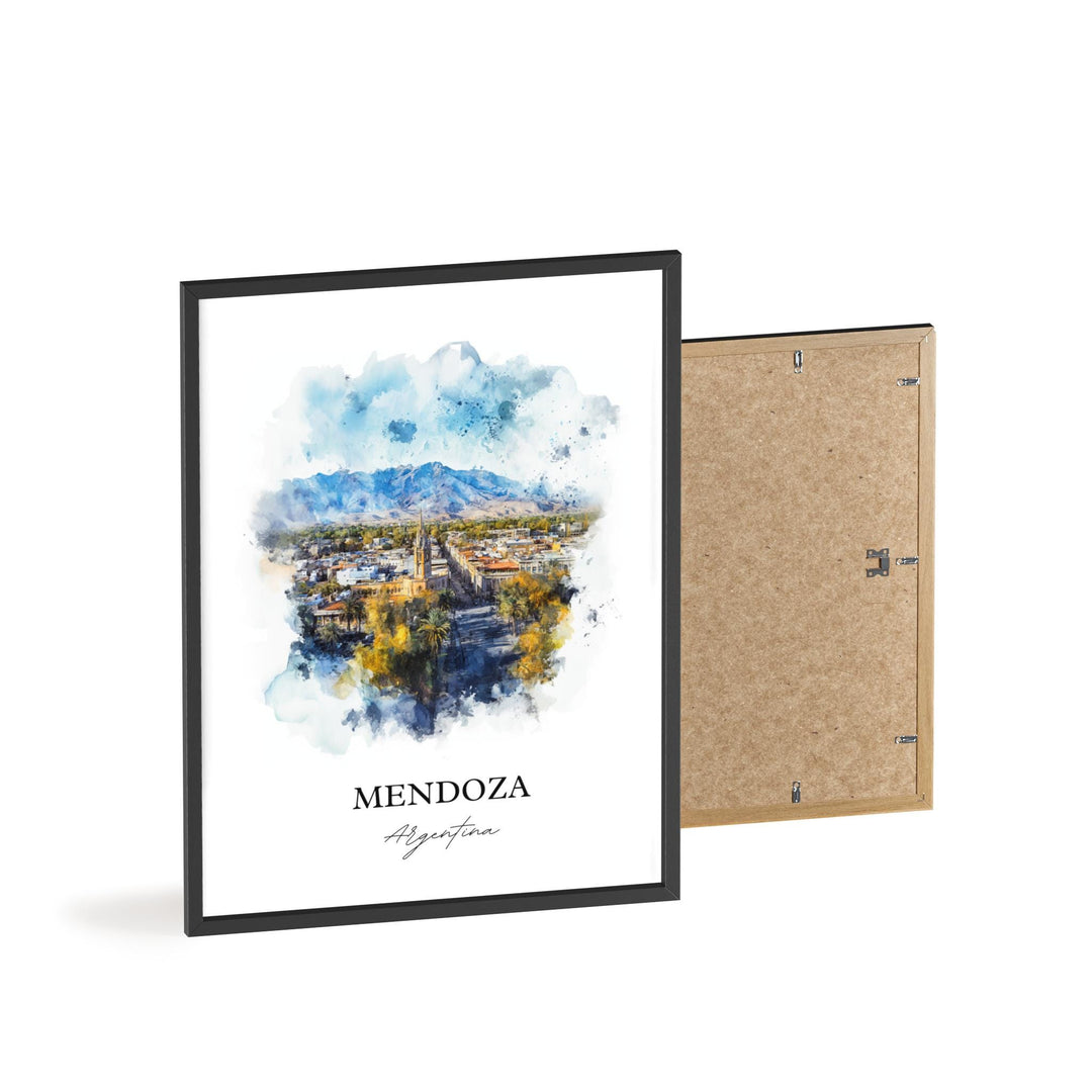 Mendoza Argentina Wall Art, Mendoza Print, Argentina Watercolor Art, Mendoza Gift, Travel Print, Travel Poster, Housewarming Gift