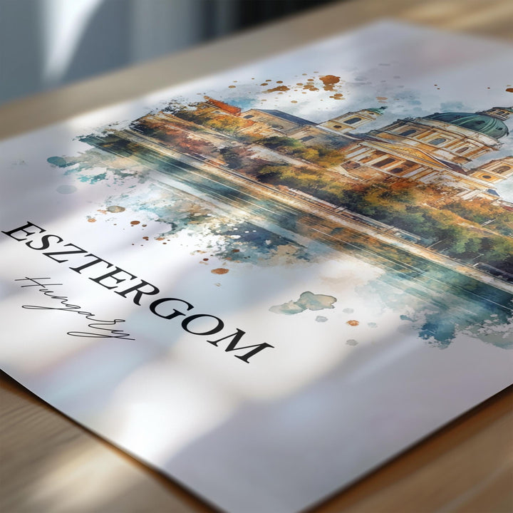 Esztergom Wall Art, Budapest Print, Hungary Watercolor Art, Esztergom Hungary Gift, Travel Print, Travel Poster, Housewarming Gift