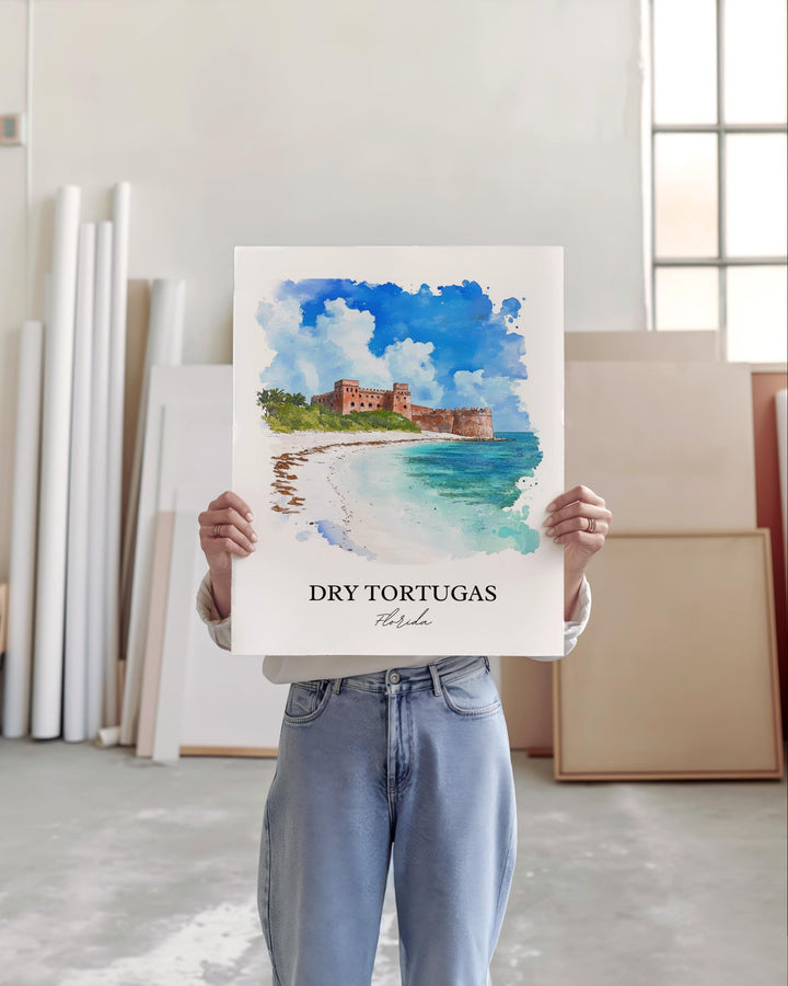 Dry Tortugas, Florida, USA – Watercolor Art Print