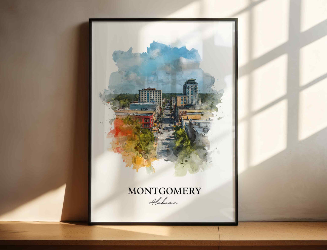 Montgomery, Alabama – Watercolor Art Print