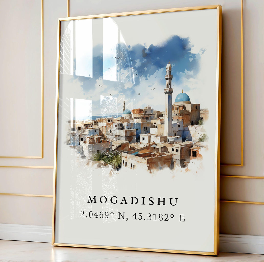 Mogadishu Somalia wall art - Somalia, Mogadishu poster, Mogadishu Wedding gift, Birthday present, Custom Text, Personalised Gift