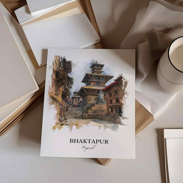 Bhaktapur, Nepal – Watercolor Art Print