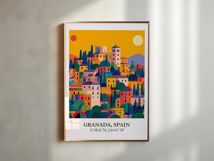 Granada Spain Art, Granada Retro Travel Art, Granada Spain Home Decor, Spain Gift, Spain Travel Art, Travel Prints, Housewarming Gift