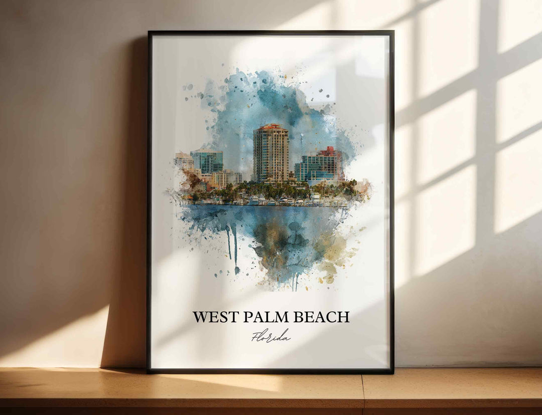 West Palm Beach, Florida – Watercolor Art Print