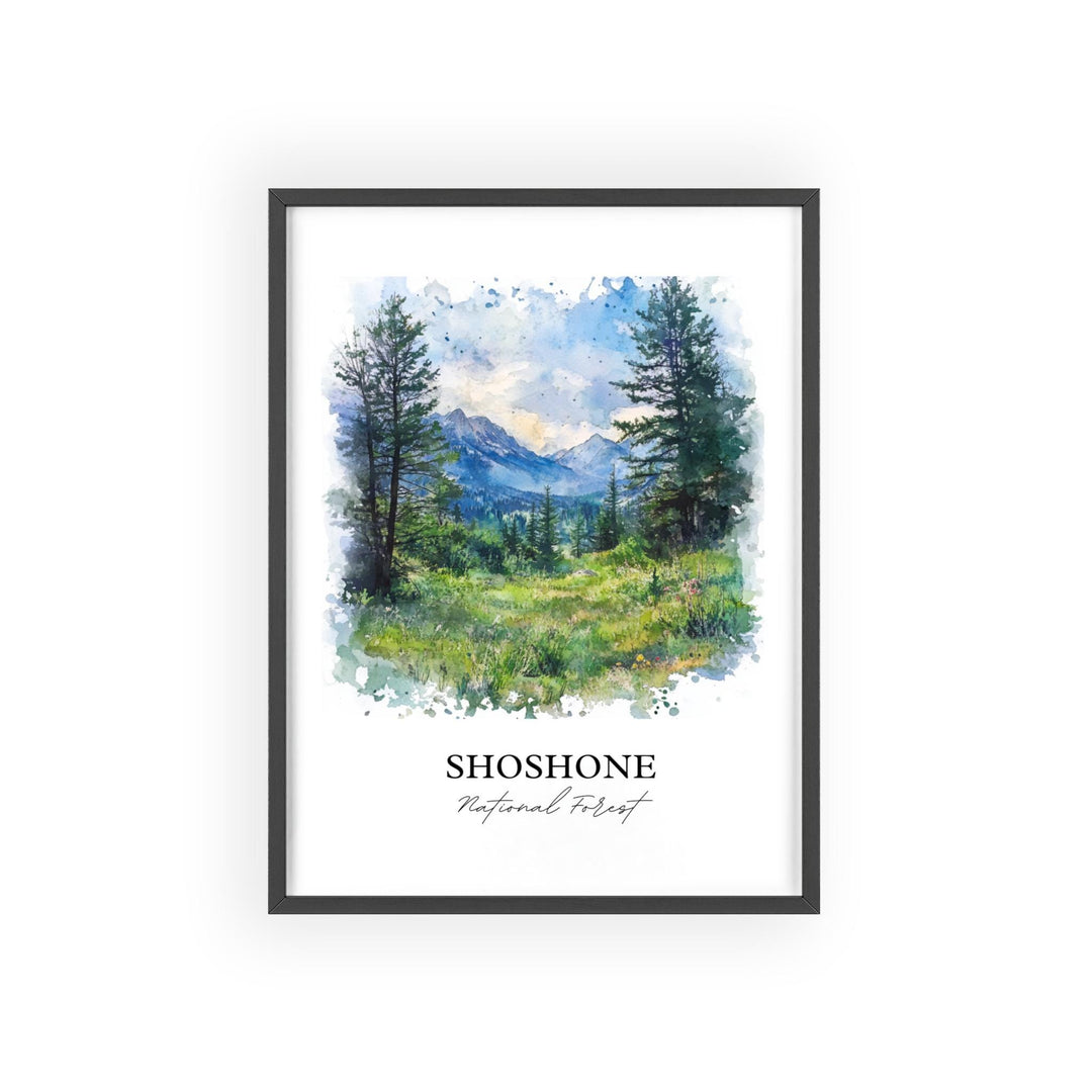 Shoshone National Forest Art, Cody Wyoming Print, Wyoming Watercolor Art, Shoshone WY Gift, Travel Print, Travel Poster, Housewarming Gift