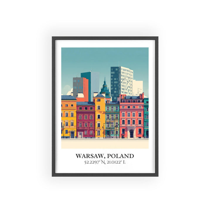 Warsaw Art, Warsaw Retro Travel Art, Warsaw Home Decor, Warsaw Gift, Warsaw Poland Travel Art, Travel Prints, Housewarming Gift