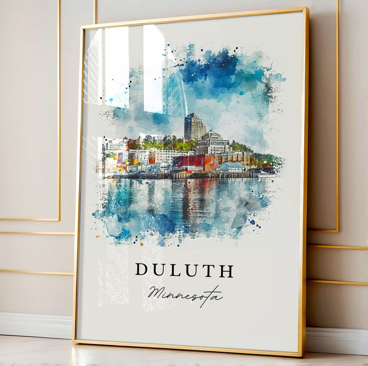 Duluth MN wall art - Minnesota, Duluth print, Duluth Wedding gift, Duluth Birthday present, Custom Text, Perfect Gift