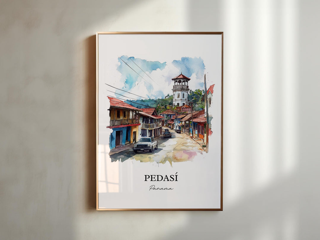Pedasí Panama Wall Art, Pedasí Print, Panama Watercolor Art, Azuero Peninsula Panama Gift, Travel Print, Travel Poster, Housewarming Gift