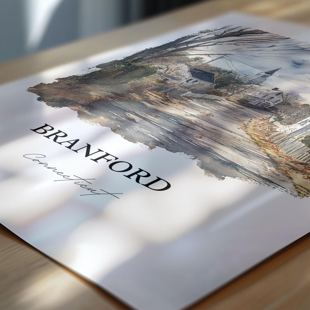 Branford, Connecticut, Connecticut – Watercolor Art Print