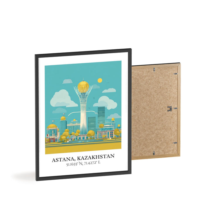 Astana Art, Astana Retro Travel Art, Astana Home Decor, Kazakhstan Gift, Kazakhstan Travel Art, Travel Prints, Housewarming Gift