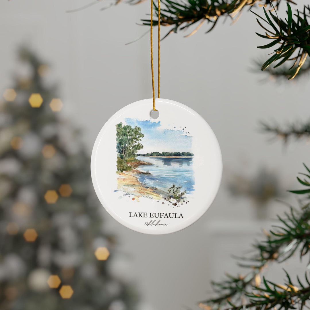 Lake Eufaula Ornament: Unique Lake Eufaula Souvenir, Lake Eufaula Xmas Decor, and Authentic Lake Eufaula OK Gift