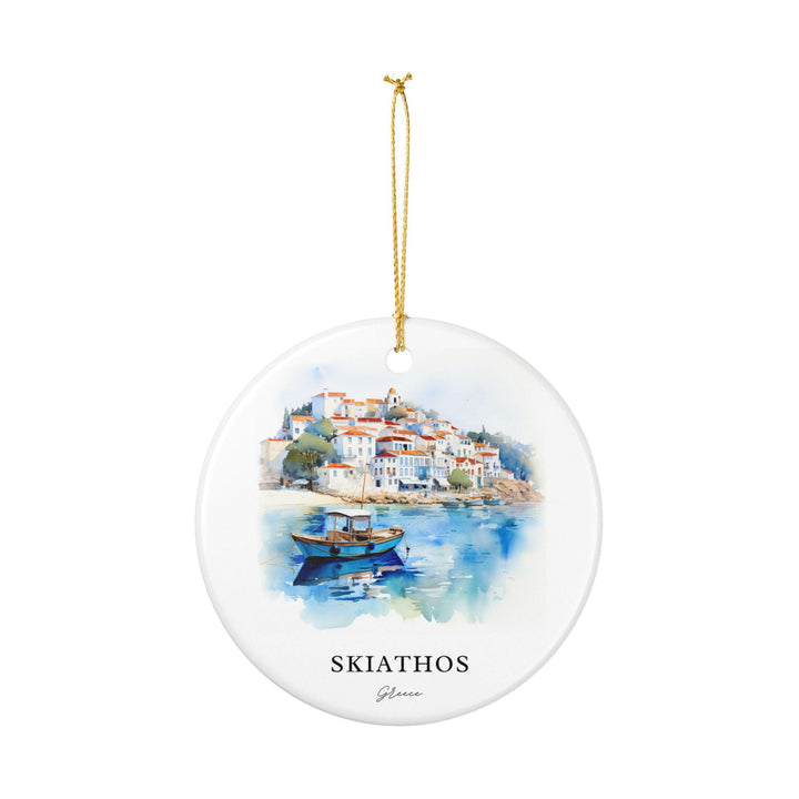 Skiathos Ornament: Unique Skiathos Greece Souvenir, Greece Xmas Decor, and Authentic Skiathos Greece Gift