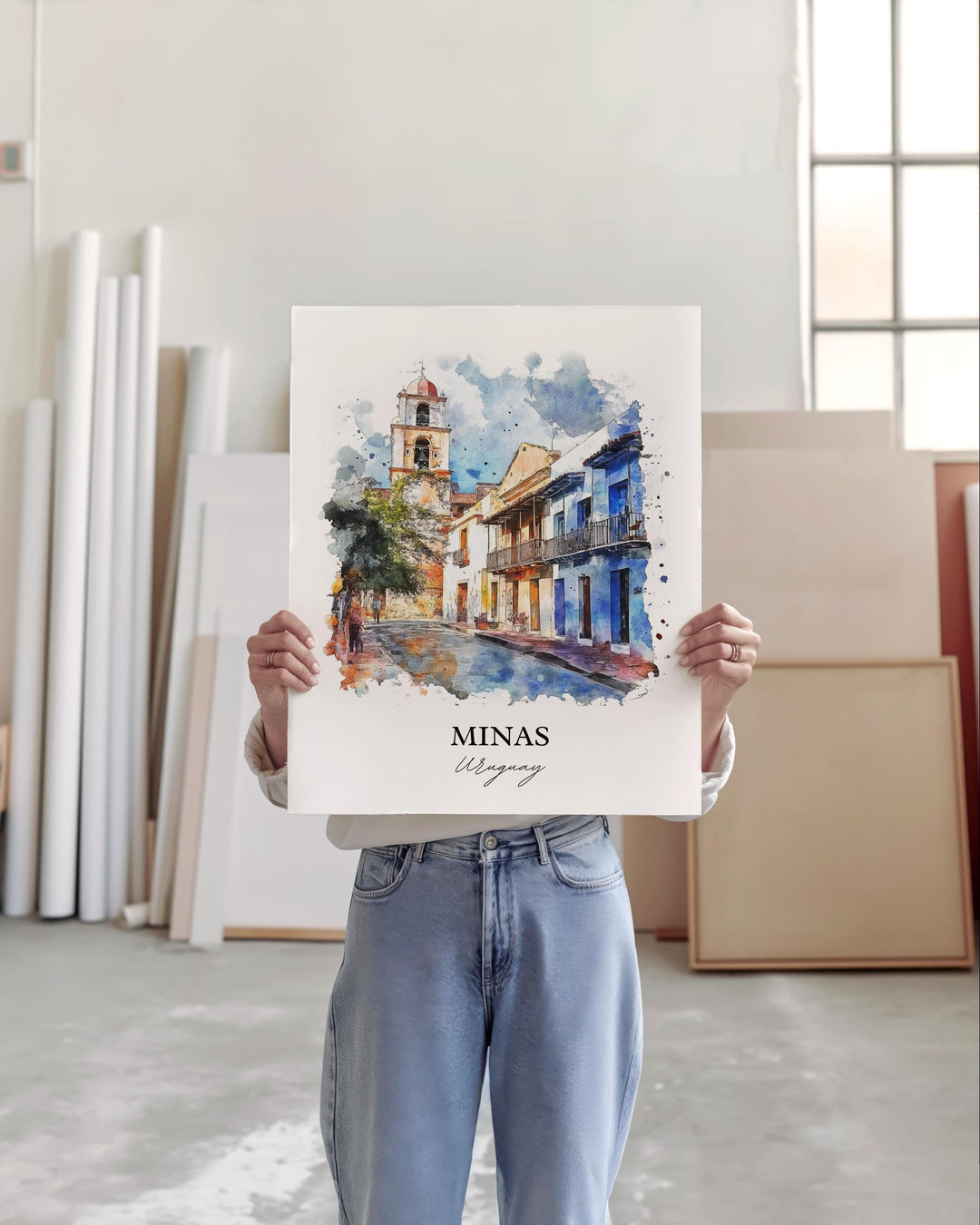Minas Uruguay Wall Art, Lavalleja Print, Uruguay Watercolor Art, Minas Uruguay Gift, Travel Print, Travel Poster, Housewarming Gift