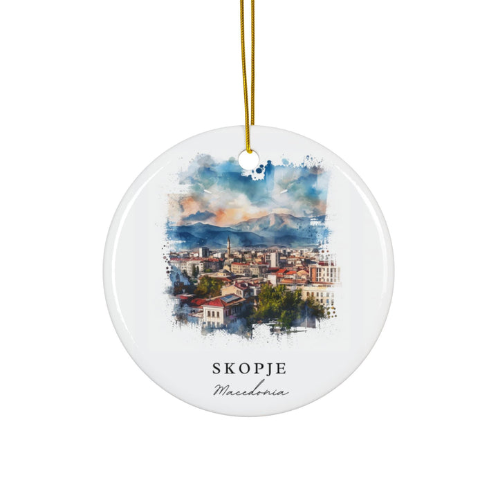 Skopje Ornament: Unique Skopje Macedonia Souvenir, Skopje Xmas Decor, and Authentic Skopje Macedonia Christmas Gift