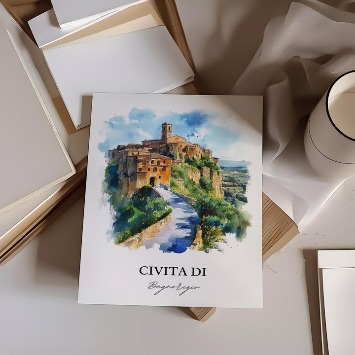 Civita di Bagnoregio Wall Art, Viterbo Print, Italy Artwork, Civita di Bagnoregio Gift, Travel Print, Travel Poster, Housewarming Gift