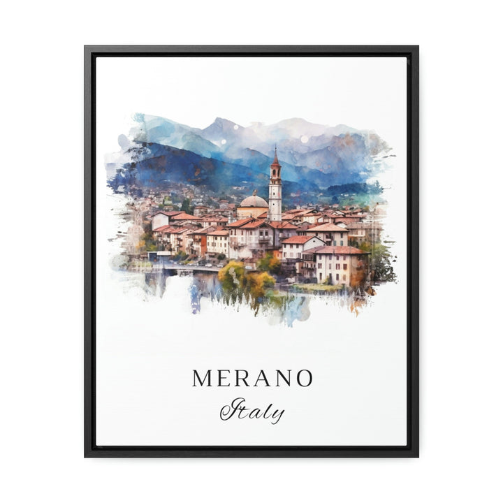 Merano traditional travel art - Italy, Merano poster, Wedding gift, Birthday present, Custom Text, Personalised Gift