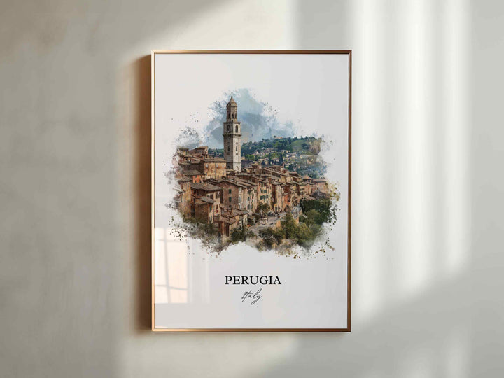 Perugia, Italy – Watercolor Art Print