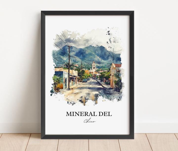 Mineral del Chico Wall Art, Mexico Print, Mexico Watercolor Art, Mineral del Chico Gift, Travel Print, Travel Poster, Housewarming Gift
